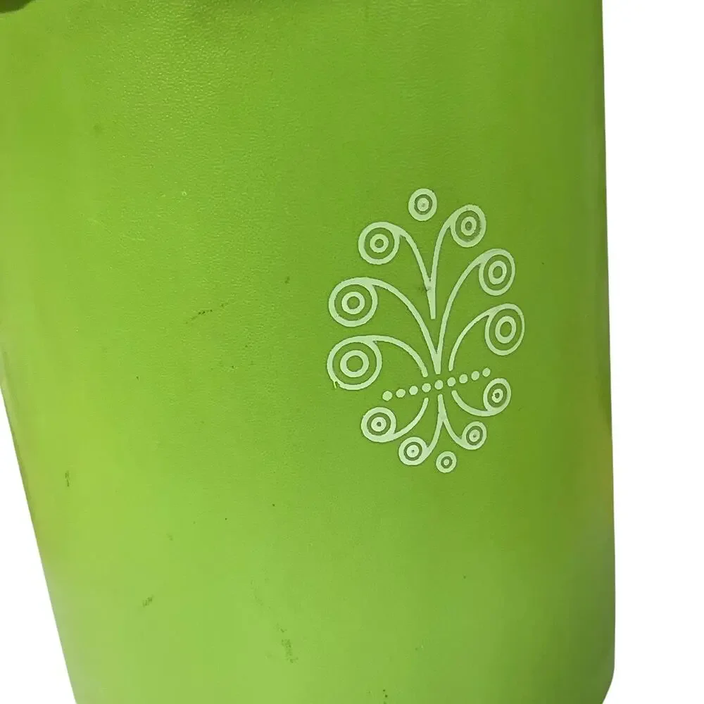 Vintage Tupperware Servalier Maxi Canister #809-13 Green w/ Sunburst Lid